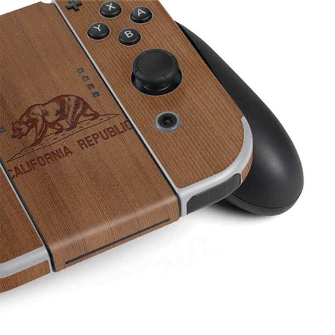 California Wood Flag Nintendo Switch OLED (2021) Skin